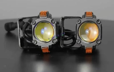 HJG S-83 Foglight Projector Lens Foglight 80W with Hazard Indicator Projector Lens Fog Light 80W Foglight Ultra Wide Dual Intensity LED Fog Lights White/Yellow Universal For All Cars & Bikes with Hazard Indicator LIU HJG S-83 Foglight with Red Amber DRL - Biker.Store - www.biker.store
