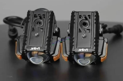 HJG S-83 Foglight Projector Lens Foglight 80W with Hazard Indicator Projector Lens Fog Light 80W Foglight Ultra Wide Dual Intensity LED Fog Lights White/Yellow Universal For All Cars & Bikes with Hazard Indicator LIU HJG S-83 Foglight with Red Amber DRL - Biker.Store - www.biker.store