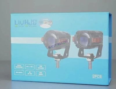 HJG S-83 Foglight Projector Lens Foglight 80W with Hazard Indicator Projector Lens Fog Light 80W Foglight Ultra Wide Dual Intensity LED Fog Lights White/Yellow Universal For All Cars & Bikes with Hazard Indicator LIU HJG S-83 Foglight with Red Amber DRL - Biker.Store - www.biker.store