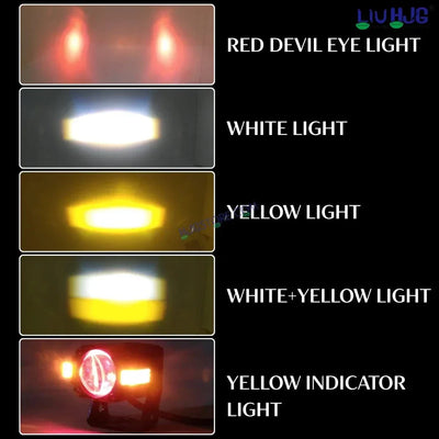 HJG S-83 Foglight Projector Lens Foglight 80W with Hazard Indicator Projector Lens Fog Light 80W Foglight Ultra Wide Dual Intensity LED Fog Lights White/Yellow Universal For All Cars & Bikes with Hazard Indicator LIU HJG S-83 Foglight with Red Amber DRL - Biker.Store - www.biker.store