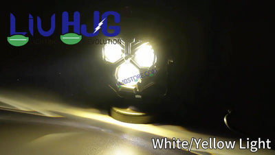HJG Transformer 3 Projector Foglight 100W with Wide Spread Red DRL/White/Yellow/Warm White Light 100W 2pc Foglight Ultra Wide Dual Intensity LED Driving Fog Lights 3000K/4300K/6500K Universal For All Cars & Bikes LIU HJG Transformer 3 Foglight, Pack of 2 - Biker.Store - www.biker.store