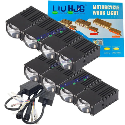 HJG Original Waymaker 4 LED New Model Slim Drive Dual Colour Fog Light Mini Drive Light Version 4 With Red Devil Eye And Wiring With Canbus For All Cars and Motorcycles (2Pcs) HJG Waymaker Foglight HJG New Model 4 LED with Canbus Wiring - Biker.Store - www.biker.store