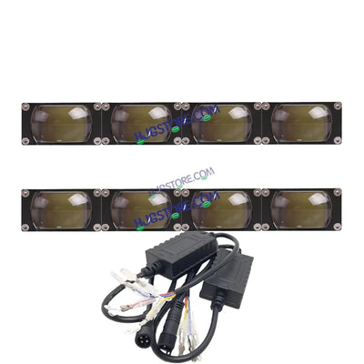 HJG Original Waymaker 4 LED New Model Slim Drive Dual Colour Fog Light Mini Drive Light Version 4 With Red Devil Eye And Wiring With Canbus For All Cars and Motorcycles (2Pcs) HJG Waymaker Foglight HJG New Model 4 LED with Canbus Wiring - Biker.Store - www.biker.store