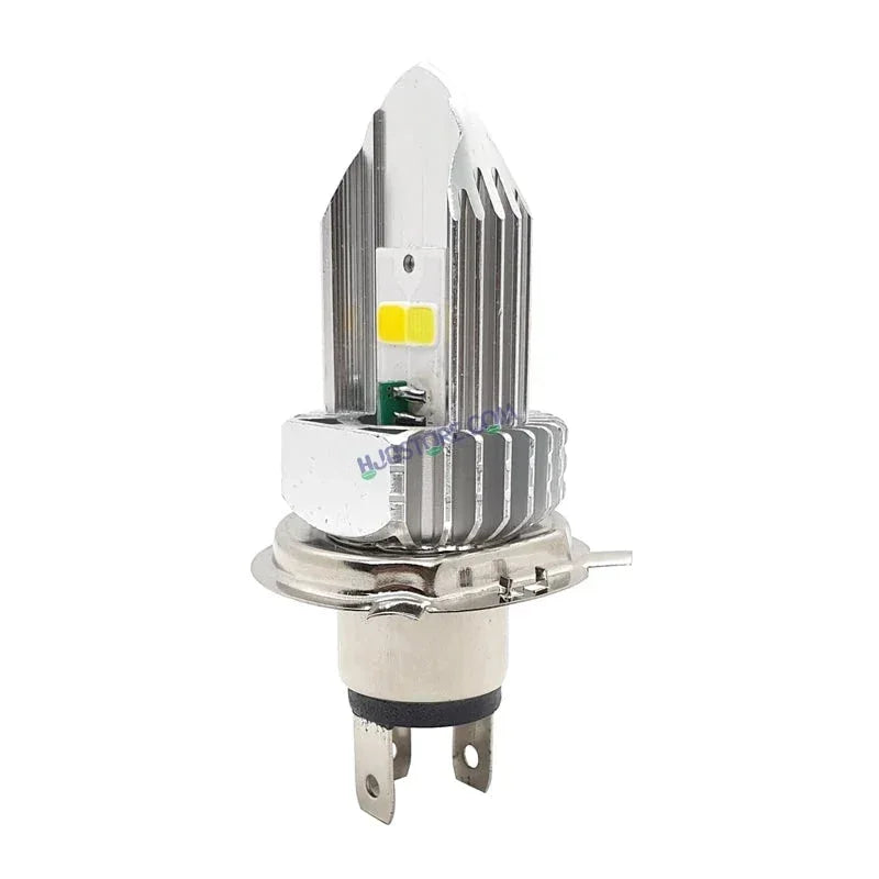 HJG H4 Leaf New Model White Yellow Leaf LED Headlight Bulb H4 For All Motorcycles (Low and High Beam Bulbs (White/Yellow) White Yellow 30W) - Type H4 - Biker.Store - www.biker.store