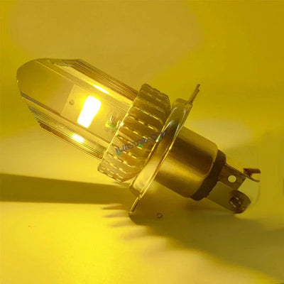 HJG H4 Leaf New Model White Yellow Leaf LED Headlight Bulb H4 For All Motorcycles (Low and High Beam Bulbs (White/Yellow) White Yellow 30W) - Type H4 - Biker.Store - www.biker.store
