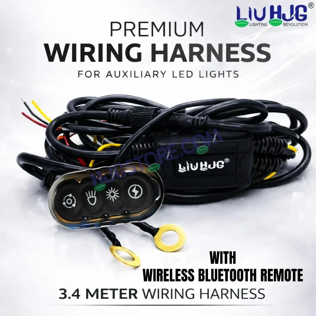 HJG 3 Pin Wireless Premium Copper Heavy Duty Wiring Harness Kit with Wireless Remote Heavy Duty Metal Switch, Copper Wire, Included Couplers and Canbus - Wireless Remote (2 Colour, 3 Wire) LIU HJG 3 Pin Premium Copper Remote Control Wiring Harness Kit - Biker.Store - www.biker.store