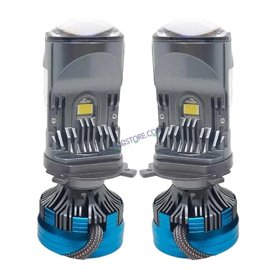 HJG Y6 New Model 250W Projector Lens H4 LED Bulb 250W HJG Y6 Projector Light Lamp H4 LED Mini Projector Lens with Fan for Car Bulb 25000LM Conversion Kit Hi/Lo Beam Headlight 12V/24V for Car SUV, Set of 2, White Hi/Lo LIU HJG Y6 H4 250W, Pack of 2 - Biker.Store - www.biker.store