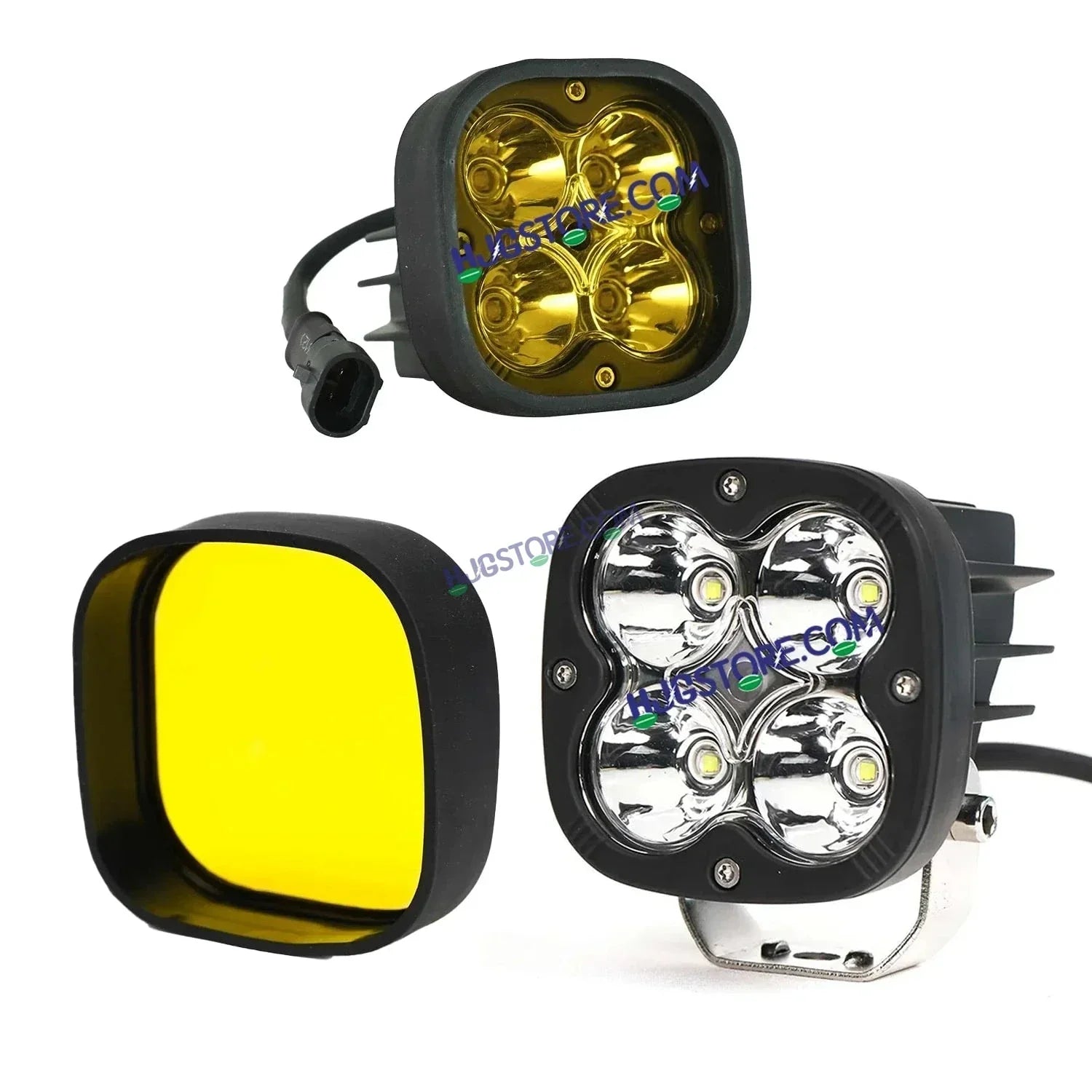 HJG Spare Yellow Filter Cap for 60W 4 LED CREE 60W Fog Light Yellow Filter Cover Auxiliary Light For All Motorcycles Yellow Filter Cap (Pack of 1) HJG Yellow Filter Cover - Biker.Store - www.biker.store