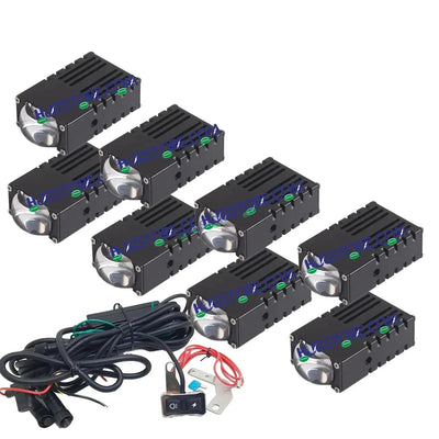 HJG LIU HJG Original Waymaker 8 LED New Model Slim Drive Grille Fitting Dual Colour Fog Light Mini Drive Light Version 4 And Wiring With Canbus For All Cars and Motorcycles (8Pcs) HJG Waymaker Foglight HJG New Model 8 LED with Canbus Wiring Harness Kit - Biker.Store - www.biker.store