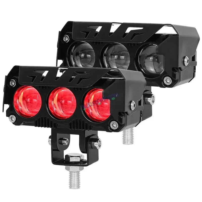 HJG Future Eyes 3 Lens 90W 3 Lens MEGA DRIVE Fog Light For Bike/Car/Thar/Jeep ( Cool White, 45W each * 2 = 90W Total ) - Pack of 2 Future Eyes 3 Lens - Biker.Store - www.biker.store