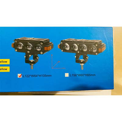 HJG Hazard 3 Lens Foglight with Wiring Kit Combo Triple 3 Lens 120W with Hazard DRL Foglight Ultra Wide Dual Intensity LED Fog Lights White/Yellow (2*60W = 120W Total) Universal For All Cars & Bikes LIU HJG Hazard S61 3 Lens Projector Fog with Wiring Kit - Biker.Store - www.biker.store
