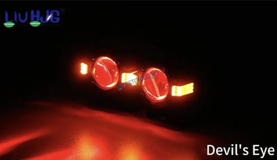 HJG S-82 Foglight Projector Lens Foglight 80W with Hazard Indicator Projector Lens Fog Light 80W Foglight Ultra Wide Dual Intensity LED Fog Lights White/Yellow Universal For All Cars & Bikes with Hazard Indicator LIU HJG S-82 Foglight with Red Amber DRL - Biker.Store - www.biker.store