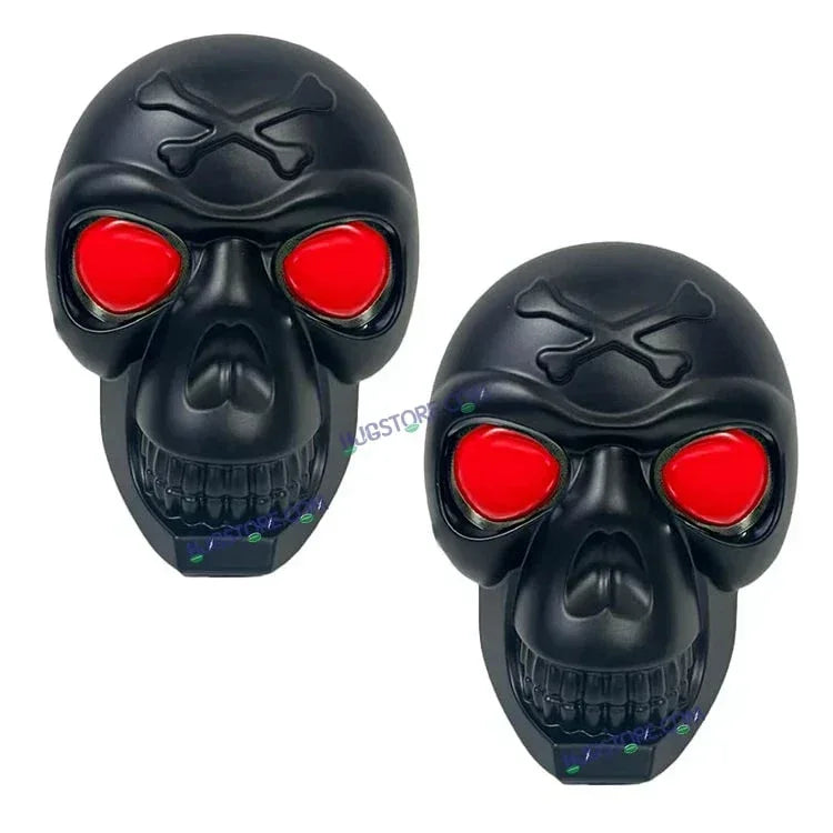 HJG Skull Red DRL Eye Foglight 120W Fog Light For Bike/Car/Thar/Jeep (Red Eye/Cool White/Yellow/Warm White, 120W) - Pack of 2 HJG New Model Skull Foglight, Pack of 2, Red DRL Skull - Biker.Store - www.biker.store