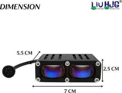 HJG Original Waymaker 2 LED New Model Slim Drive Dual Colour Fog Light Mini Drive Light Version 4 With Red Devil Eye And Wiring With Canbus For All Cars and Motorcycles (2Pcs) HJG Waymaker Foglight HJG New Model 2 LED - Biker.Store - www.biker.store