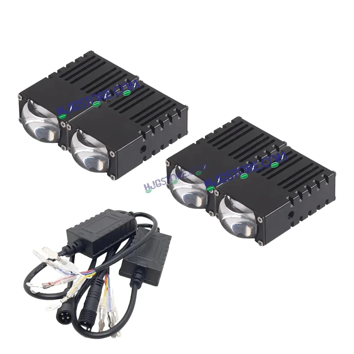 HJG Original Waymaker 2 LED New Model Slim Drive Dual Colour Fog Light Mini Drive Light Version 4 With Red Devil Eye And Wiring With Canbus For All Cars and Motorcycles (2Pcs) HJG Waymaker Foglight HJG New Model 2 LED - Biker.Store - www.biker.store