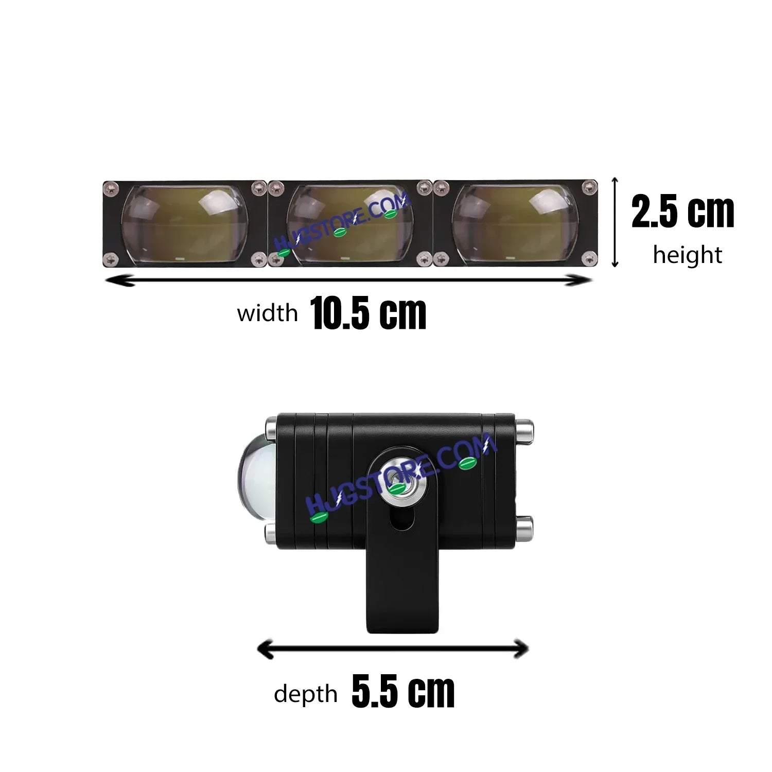 HJG Original Waymaker 3 LED New Model Slim Drive Dual Colour Fog Light Mini Drive Light Version 4 With Red Devil Eye And Wiring With Canbus For All Cars and Motorcycles (2Pcs) HJG Waymaker Foglight HJG New Model 3 LED with Canbus Wiring - Biker.Store - www.biker.store