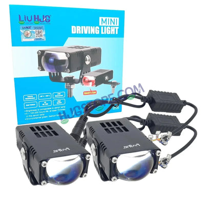 LIUHJG LIU HJG Waymaker Fog Light Dual Colour Fog Light Mini Drive Yellow White & Red Devil Eye Slim Drive Light Version 4 With Red Devil Eye And Wiring With Canbus Universal For All Cars and Motorcycles (2Pcs) LIUHJG - Biker.Store - www.biker.store