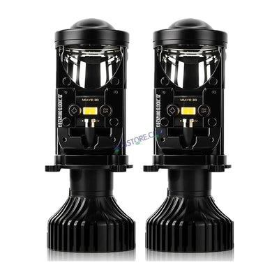 HJG Y6 Projector Lens Set of 2 H4 LED Bulb 100W Car HJG Y6 Projector Light Lamp H4 LED Mini Projector Lens with Fan for Bike & Car Bulb 7000LM Conversion Kit Hi/Lo Beam Headlight 12V/24V for Motorcycle & Car, Set of 2, Car, White - Biker.Store - www.biker.store