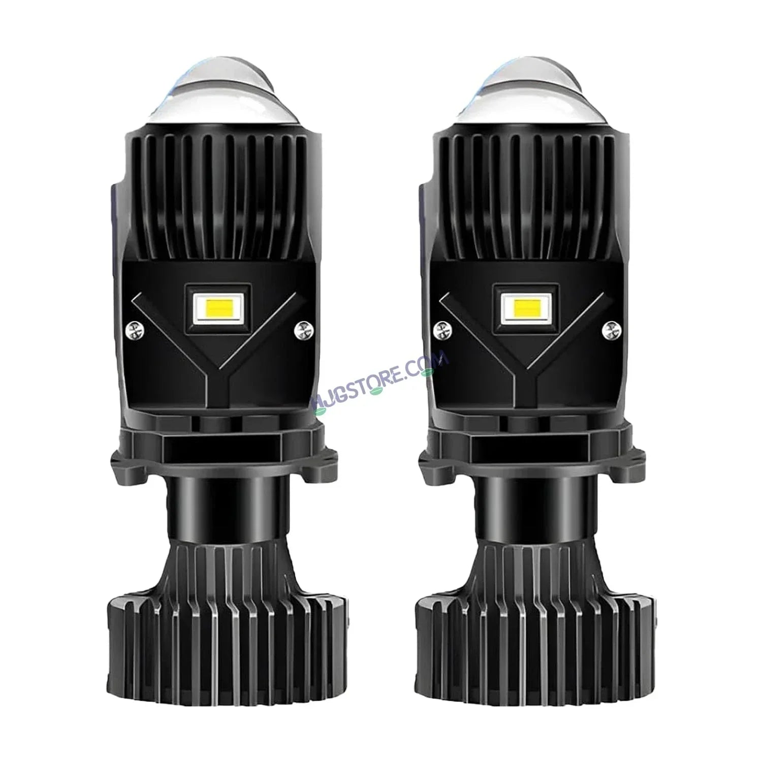 HJG H4 Dual Y6 Condenser RTD Lens Dual Projector Lens Projector Lens LED Headlight Bulb for car | Hi/Lo Beam Headlight 12V-80V | 100W | 5000LM | 3 Pin Projector h4 Headlight with Fan | (Pack of 2) - Biker.Store - www.biker.store