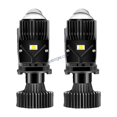 HJG H4 Dual Y6 Condenser RTD Lens Dual Projector Lens Projector Lens LED Headlight Bulb for car | Hi/Lo Beam Headlight 12V-80V | 100W | 5000LM | 3 Pin Projector h4 Headlight with Fan | (Pack of 2) - Biker.Store - www.biker.store