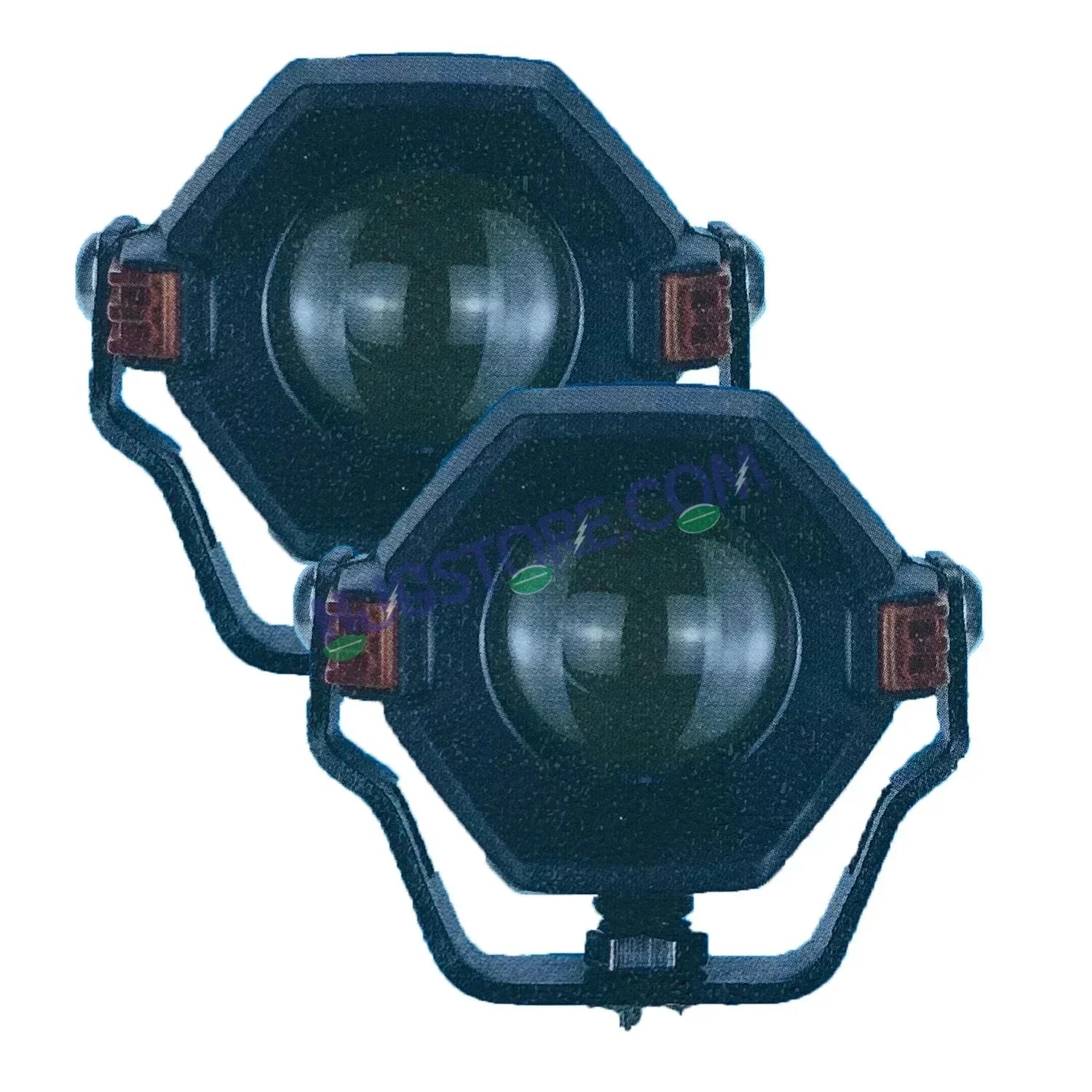 HJG Spaceship Foglight 80W 1 Lens Space Ship Fog Projector Lens 2pc Foglight Red Devil Side Amber DRL Modes 80W Foglight Ultra Wide Dual Intensity LED Fog Lights White/Yellow/Red Projector (80W) Universal For All Cars & Bikes LIU HJG Space Ship Foglight - Biker.Store - www.biker.store