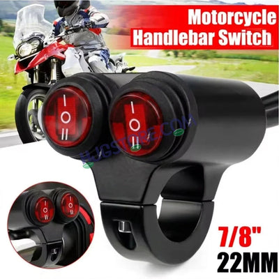 HJG 2 x 3-Way Motorcycle Handlebar Switch 12V CNC Metal Switch - 7/8" 22mm Motorcycle Handlebar Control Cluster for Headlight, Electric Start, Turn Signal & Hazard Light Motorcycle 2 x 3-Way Handlebar Switch For All Motorcycles - Biker.Store - www.biker.store