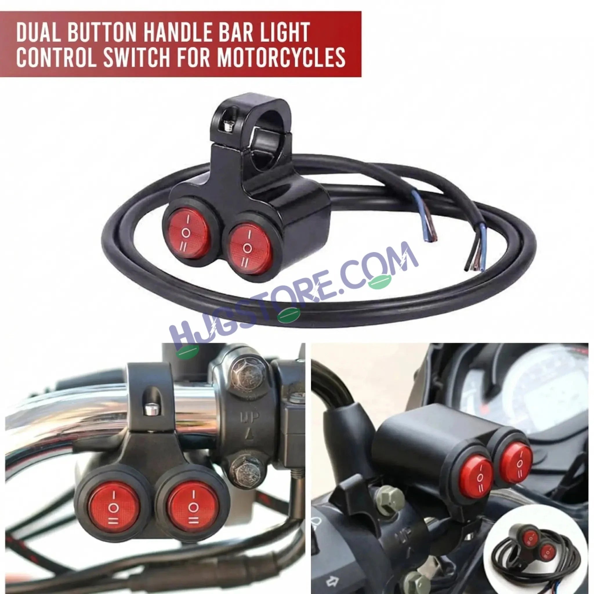 HJG 2 x 3-Way Motorcycle Handlebar Switch 12V CNC Metal Switch - 7/8" 22mm Motorcycle Handlebar Control Cluster for Headlight, Electric Start, Turn Signal & Hazard Light Motorcycle 2 x 3-Way Handlebar Switch For All Motorcycles - Biker.Store - www.biker.store