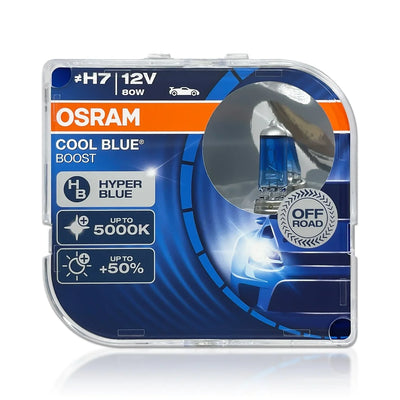 Osram H7 Cool Blue Boost Halogen Bulbs, 80W, Pair, 5000K - Biker.Store - www.biker.store