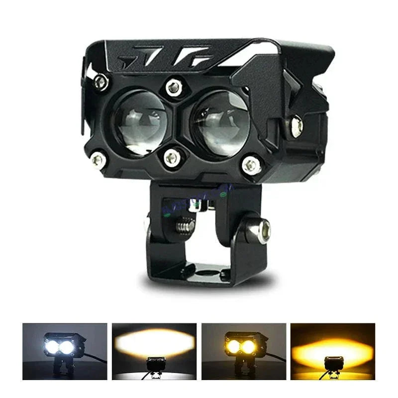HJG Future Eyes 2 Lens with Wiring Kit Foglight 60W 2 Lens Future Eyes Fog Projector Lens 2pc Foglight White/Yellow/Flash Modes 60W Foglight LED Fog Lights White/Yellow/Flash (60W) Universal For All Cars Bikes LIU HJG Future Eyes 2 with Wiring Harness Kit - Biker.Store - www.biker.store