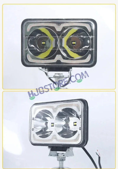HJG W09 5x7" Classic Square Foglight Headlight 51W 6.5" Foglight White/Yellow DRL Dual LED Foglight Amber/White DRL White Light 51W Foglight Ultra Wide Dual Intensity LED Driving Fog Lights Universal For All Cars & Bikes LIU HJG Classic W09 6.5 Inch Fog - Biker.Store - www.biker.store