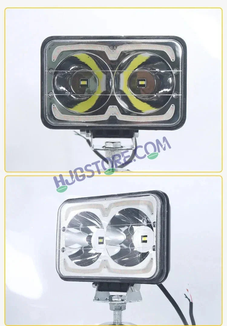 HJG W09 5x7" Classic Square Foglight Headlight 51W 6.5" Foglight White/Yellow DRL Dual LED Foglight Amber/White DRL White Light 51W Foglight Ultra Wide Dual Intensity LED Driving Fog Lights Universal For All Cars & Bikes LIU HJG Classic W09 6.5 Inch Fog - Biker.Store - www.biker.store