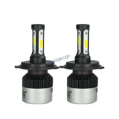 HJG Original Nighteye H4 LED Car SUV Headlight Bulb with H4 Fitting COB Chips 6500K White for bike (Pack of 2) 100W - Biker.Store - www.biker.store