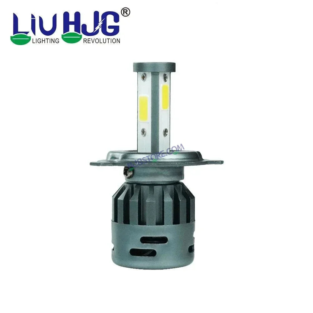 HJG M3 Multi Color Mini ORIGINAL LED Headlight Bulb H4 50W For All Motorcycles (Low and High Beam Bulbs (White/Multi) AC/DC 50Watt 3 Side Chip) - Type H4 Multi Colour - Biker.Store - www.biker.store