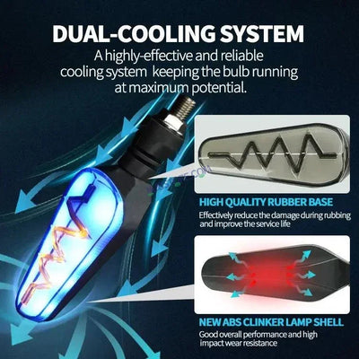HJG Bike Heartbeat Indicator Waterproof Flexible Blinker Bright LED Indicators Universal For All Bike Models Motorcycle Turn Signal Lights HJG Indicator with DRL Heartbeat Indicator - Biker.Store - www.biker.store