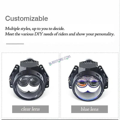 HJG 3 Inch Bi LED Car Projector 140W H8/H9/H11/H16 Foglight with Laser Spot and Wide Spread Red DRL/White/Yellow/Warm White Light 140W Foglight Ultra Wide Dual Intensity LED Driving Fog Lights 3000K/4300K/6500K Universal For All Cars & Bikes H8/H9/H11/H16 - Biker.Store - www.biker.store