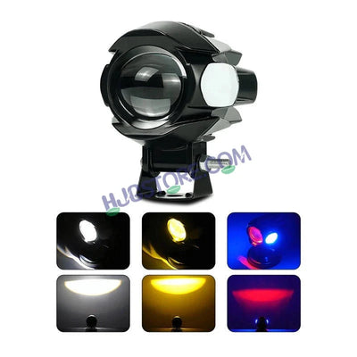 HJG New Alien Projector with Red Devil & Side Blue DRL LED Fog Light Single Projector Shot Fog Light For Bike/Car/Thar/Jeep - Cool White/Yellow with Red DRL and side Blue DRL, Pack of 1 LIU HJG Alien Projector Fog Light for Bikes and Cars High Brightness - HJGstore.com