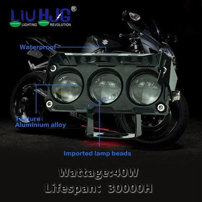 HJG Future Eyes 3 Lens 90W 3 Lens MEGA DRIVE Fog Light For Bike/Car/Thar/Jeep ( Cool White, 45W each * 2 = 90W Total ) - Pack of 2 Future Eyes 3 Lens - Biker.Store - www.biker.store