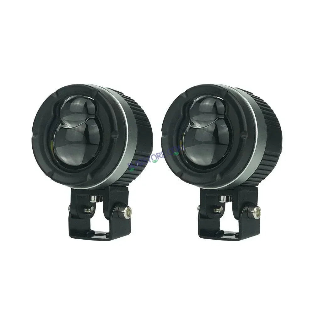 HJG P49 1124 Dual Lens 120W Foglight New Model with Power Adaptor Foglight Ultra Wide Dual Intensity LED Driving Fog Lights White/Yellow (2*60W = 120W Total) Universal For All Cars & Bikes - Biker.Store - www.biker.store