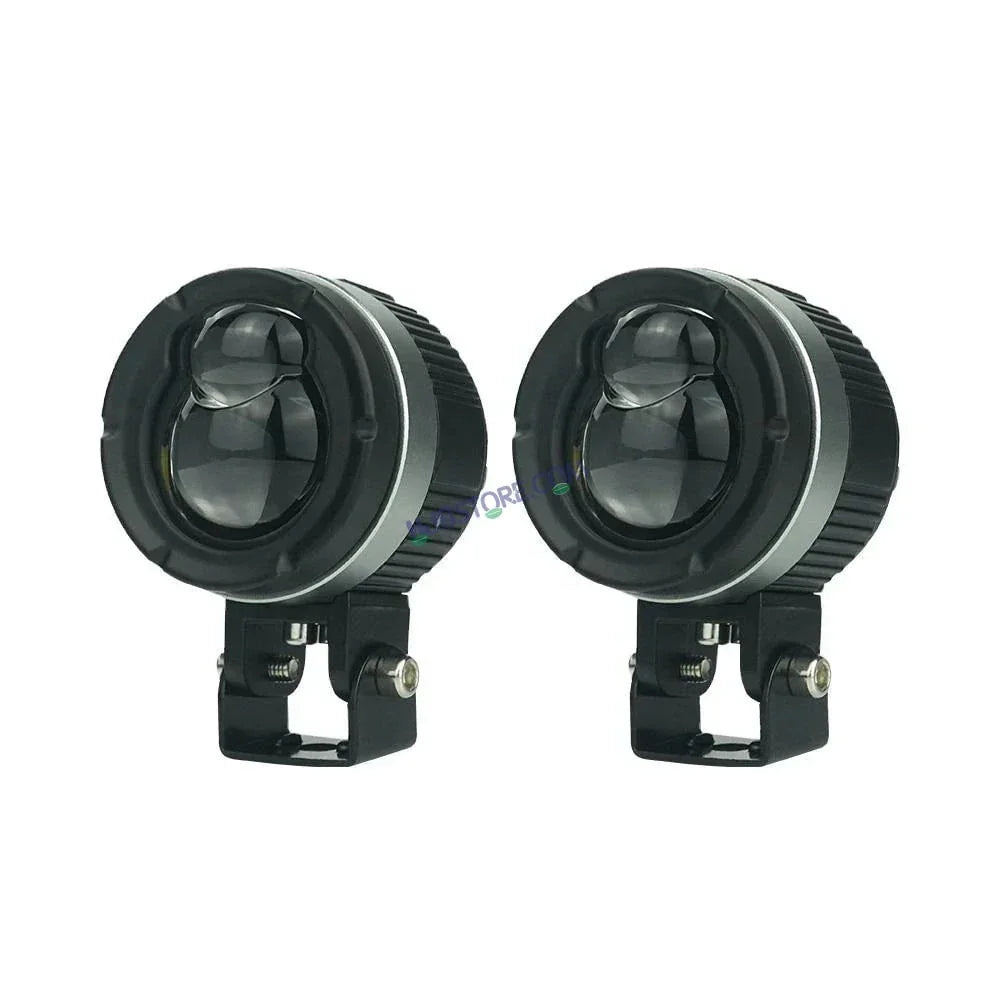 HJG 124 Fog Dual Lens 120W Foglight New Model with Power Adaptor Foglight Ultra Wide Dual Intensity LED Driving Fog Lights White/Yellow (2*60W = 120W Total) Universal For All Cars & Bikes - Biker.Store - www.biker.store