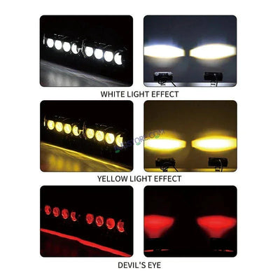 HJG Future Eyes 4 Lens 120W 4 Lens MEGA DRIVE Fog Light For Bike/Car/Thar/Jeep ( Cool White, 60W each * 2 = 120W Total ) - Pack of 2 Future Eyes 4 Lens - Biker.Store - www.biker.store