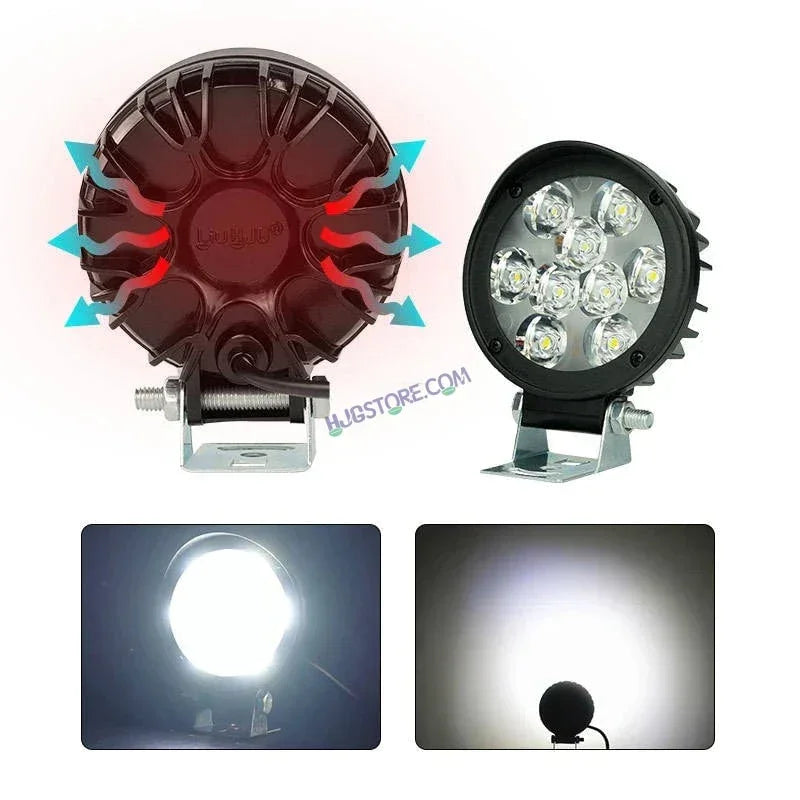 HJG New 9 LED Cap Fog Light 54W 12000 Lumens Fog Light 9 LED CREE 2pc Foglight Spread Light Fog 54W with 12000 Lumens Brightness Foglight Ultra Wide Intensity LED Fog Lights 9 LED CREE (54W) Universal For All Cars & Bikes LIU HJG 9 LED Cap 54W Fog 2pc - Biker.Store - www.biker.store