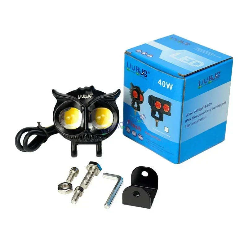 HJG Owl Foglight dual color motorcycle headlight 20w led headlight for Off-road truck, Bikes, Car, SUV - Biker.Store - www.biker.store