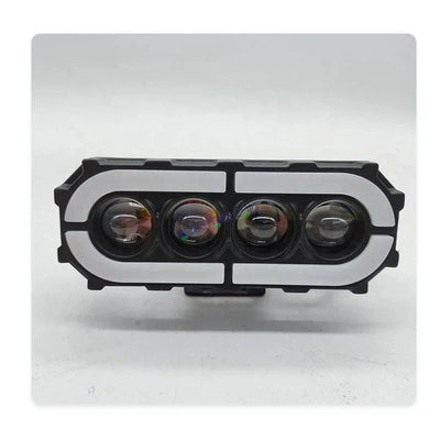HJG Future 4 Lens with Animated RGB DRL 120W 4 Lens MEGA DRIVE Fog Light For Bike/Car/Thar/Jeep ( Cool White, 60W each * 2 = 120W Total ) - Pack of 2 Future Eyes 4 Lens with RGB Multi DRL - Biker.Store - www.biker.store