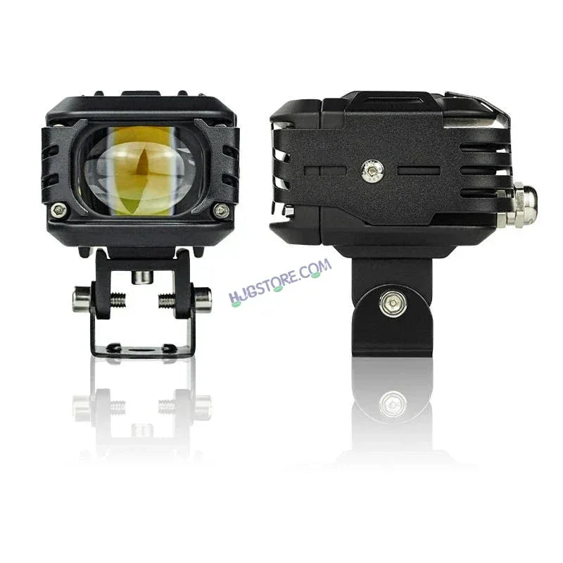 HJG M1 LED Projector Foglight 120W with Wide Spread Red DRL/White/Yellow/Warm White Light 120W 2pc Foglight Ultra Wide Dual Intensity LED Driving Fog Lights 3000K/4300K/6500K Universal For All Cars & Bikes LIU HJG M1 Single Projector Foglight, Pack of 2 - Biker.Store - www.biker.store