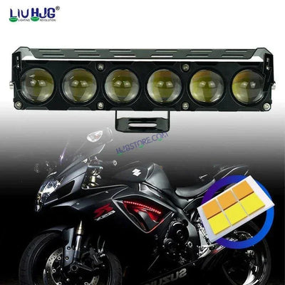 HJG Future Eyes 6 Lens 100W Without Fan 6 Lens NEW MEGA DRIVE Fog Light For Bike/Car/Thar/Jeep ( Cool White, 50W each * 2 = 100W Total ) - Pack of 2 Future Eyes 6 Lens with Red DRL HJG 6 Lens Cooling Fin Red/White/Yellow/Warm White/Flash Foglight - Biker.Store - www.biker.store