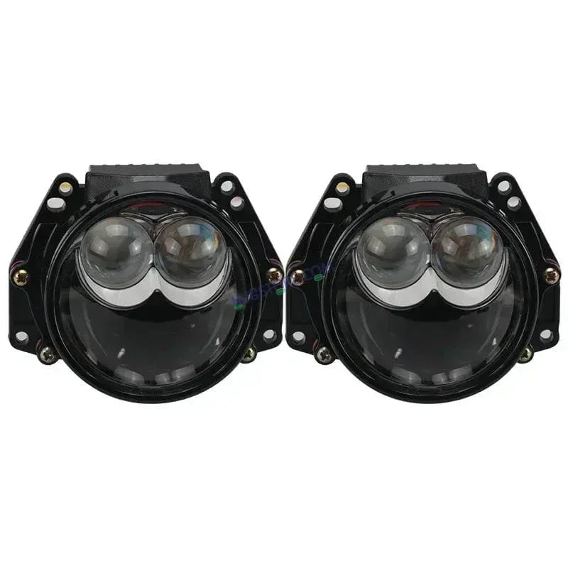 HJG 3 Inch Bi LED Car Projector 140W H8/H9/H11/H16 Foglight with Laser Spot and Wide Spread Red DRL/White/Yellow/Warm White Light 140W Foglight Ultra Wide Dual Intensity LED Driving Fog Lights 3000K/4300K/6500K Universal For All Cars & Bikes H8/H9/H11/H16 - Biker.Store - www.biker.store