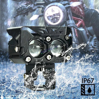 HJG Future Eyes 2 Lens with Wiring Kit Foglight 60W 2 Lens Future Eyes Fog Projector Lens 2pc Foglight White/Yellow/Flash Modes 60W Foglight LED Fog Lights White/Yellow/Flash (60W) Universal For All Cars Bikes LIU HJG Future Eyes 2 with Wiring Harness Kit - Biker.Store - www.biker.store