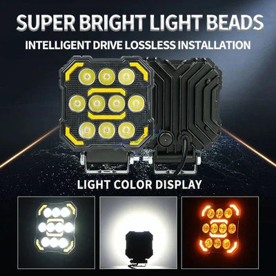 HJG 11 LED New Model Fog Light 60W LIU HJG Square Fog Light with DRL For Universal For Bike Universal For Car (Set of 2) 60W HJG - Biker.Store - www.biker.store