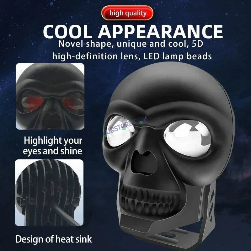 HJG Skull Red Eye Foglight 60W Fog Light For Bike/Car/Thar/Jeep (Red Eye/Cool White/Yellow/Warm White, 60W each) - Pack of 1 HJG New Model Skull Foglight, Pack of 1 - Biker.Store - www.biker.store