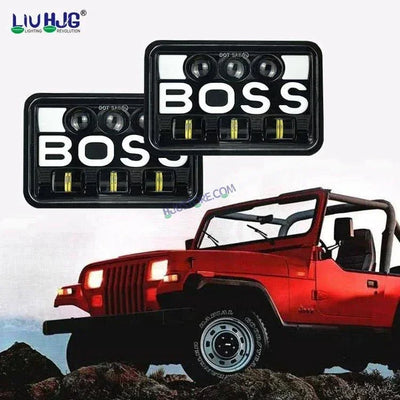 HJG Boss Headlight Assembly Square 12v 45w 4x6" 5x7" Inch Led Headlights For Jeep, Splendor 231224 - Biker.Store - www.biker.store